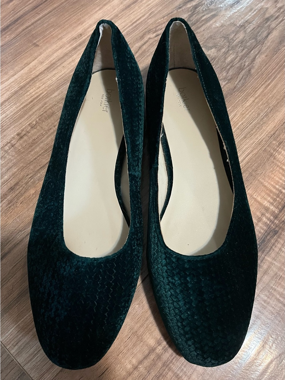 Botkier Deep Forest Green Velvet Ballet Flats